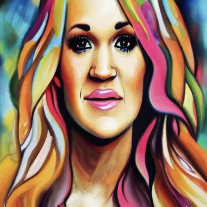 Carrie-Underwood in the style of George Condo     13